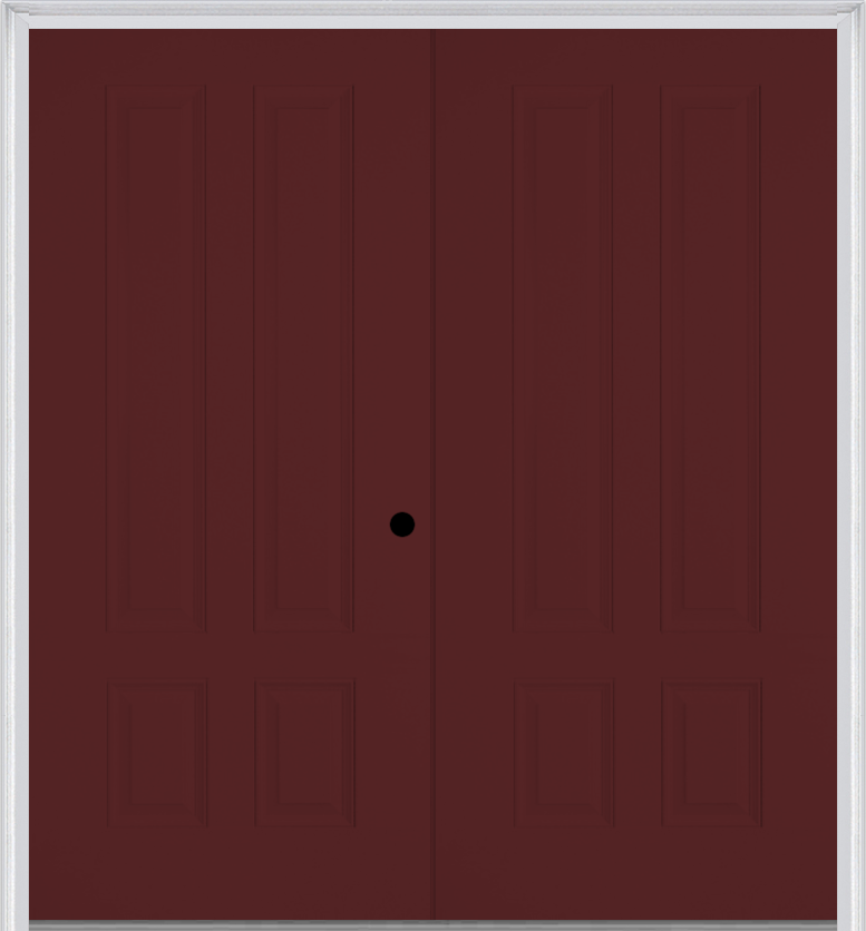 MMI TWIN/DOUBLE LONGTOP 4 PANEL 6'8" FIBERGLASS SMOOTH EXTERIOR PREHUNG DOOR 140